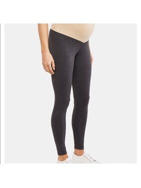 Motherhood Maternity Full Panel Cropped Leggings in Dark Gray, Sz Small